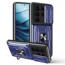 Per Samsung Galaxy S25 Ultra 5G Custodia per telefono scorrevole Camshield TPU+PC con slot per schede (blu)