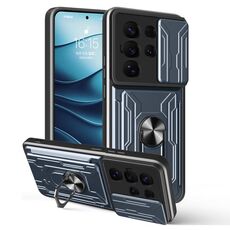 Per Samsung Galaxy S25 Ultra 5G Custodia per telefono scorrevole Camshield TPU+PC con slot per schede (grigio)
