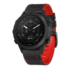 Per Garmin Fenix ​​7 22mm Kalebol Dot Hole Cinturino in silicone con sgancio rapido (nero rosso)
