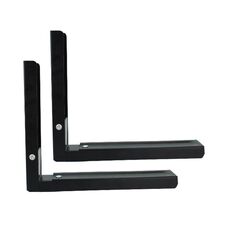2 pezzi/set staffa pieghevole retrattile per forno a microonde mensola da cucina in acciaio al carbonio (nero)