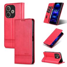 Per OPPO A5 Energy / A5 Pro 5G Global AZNS Custodia per telefono in pelle con texture di vitello magnetica (rosso)
