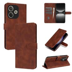 Per OPPO A5 Energy / A5 Pro 5G Global AZNS Custodia per telefono in pelle con texture di vitello e pelle al tatto (marrone)