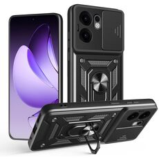 Per OPPO Reno13 F 4G / 5G Custodia per fotocamera scorrevole in TPU ibrido per PC (nero)