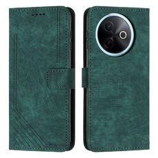 Per vivo Y39 5G Custodia per telefono in pelle con motivo a strisce Global Skin Feel con cordino (verde)