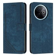 Per vivo Y39 5G Custodia per telefono in pelle con motivo a strisce Global Skin Feel con cordino (blu)
