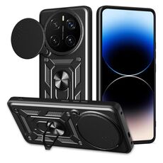 Per Honor Magic7 Pro Custodia per fotocamera scorrevole TPU+PC Custodia per telefono (nero)