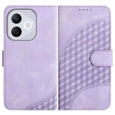 Custodia in pelle con cordino per telefono con testa di elefante in rilievo per Honor 400 Lite (viola chiaro)