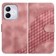 Custodia in pelle con cordino per telefono con testa di elefante in rilievo per Honor 400 Lite (rosa)
