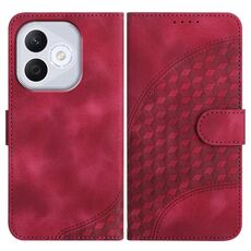 Custodia in pelle con cordino per telefono con testa di elefante in rilievo per Honor 400 Lite (rosso rosa)
