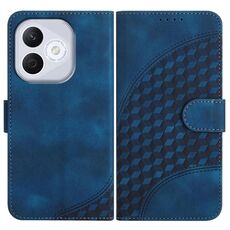 Custodia in pelle con cordino per telefono con testa di elefante in rilievo per Honor 400 Lite (blu reale)