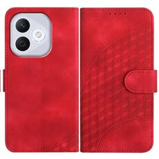 Custodia in pelle con cordino per telefono con testa di elefante in rilievo per Honor 400 Lite (rosso)