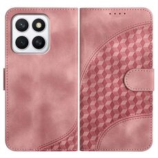 Custodia in pelle con cordino per telefono con testa di elefante in rilievo per Honor X8c 4G (rosa)