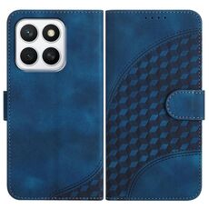 Custodia in pelle con cordino per telefono con testa di elefante in rilievo per Honor X8c 4G (blu reale)