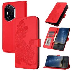 Custodia per telefono in pelle con motivo a fiori di Datura per Honor 400 (rosso)