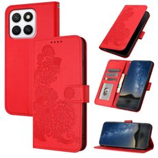 Per Honor X8c 4G Datura Flower Custodia in pelle con motivo a flip (rosso)