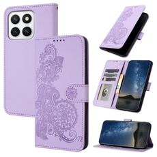 Per Honor X8c 4G Datura Flower Custodia in pelle con stampa flip (viola)