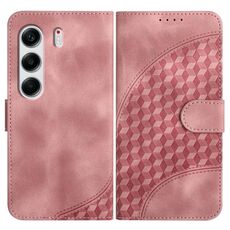 Per Tecno Camon 40 4G Custodia in pelle con motivo a testa di elefante e cordino (rosa)