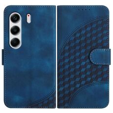 Per Tecno Camon 40 4G Custodia in pelle con stampa testa di elefante e cordino (blu reale)