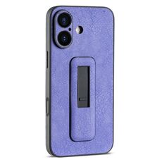 Per iPhone 16 Plus Custodia antiurto con supporto push-pull in pelle PU (viola)