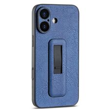 Per iPhone 16 Plus Custodia antiurto con supporto push-pull in pelle PU (blu)