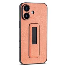 Per iPhone 16 Plus Custodia antiurto con supporto push-pull in pelle PU (arancione)