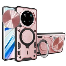 Per Xiaomi 15 Ultra CD Texture Custodia per telefono con supporto magnetico scorrevole Camshield (rosa)