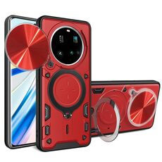 Per Xiaomi 15 Ultra CD Texture Custodia per telefono con supporto magnetico scorrevole Camshield (rosso)