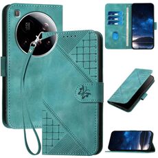 Per Xiaomi 15 Ultra YX0080 Custodia in pelle con motivo a farfalla in rilievo con cordino (azzurro chiaro)