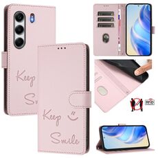 Per Tecno Camon 40 Pro 4G Smile Embossing RFID Custodia in pelle per telefono (rosa)