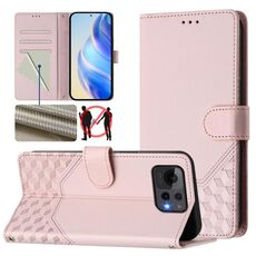 Per Asus Zenfone 12 Ultra Custodia per telefono in pelle con stampa a nido d'ape RFID (rosa)