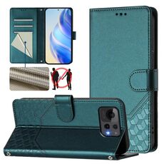 Per Asus Zenfone 12 Ultra Custodia per telefono in pelle con stampa a nido d'ape RFID (verde pavone)