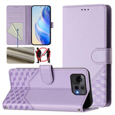 Per Asus Zenfone 12 Ultra Custodia per telefono in pelle con stampa a nido d'ape RFID (viola chiaro)