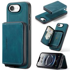 Per iPhone 16e JEEHOOD J02 Custodia per telefono in pelle con cerniera magnetica orizzontale (blu)