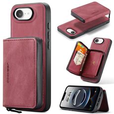 Per iPhone 16e JEEHOOD J02 Custodia per telefono in pelle con cerniera magnetica orizzontale (rosso)