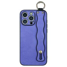 Per iPhone 16 Pro Max Wavy Wristband Bracket TPU Custodia per telefono (viola)
