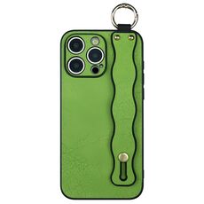 Per iPhone 16 Pro Max Custodia per telefono in TPU con supporto per cinturino ondulato (verde)