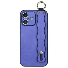 Per iPhone 16 Plus Custodia per telefono in TPU con supporto per cinturino ondulato (viola)