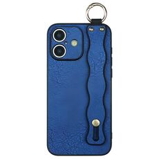 Per iPhone 16 Plus Custodia per telefono TPU con supporto per cinturino ondulato (blu)