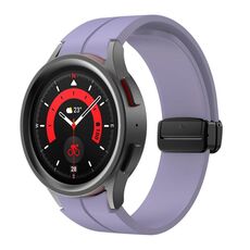 Per Samsung Galaxy Watch7 / 6 / 5 Kalebol Concave Folding Magnetic Buckle Silicone Strap (Viola)