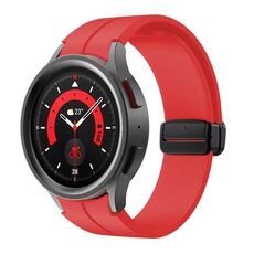 Per Samsung Galaxy Watch7 / 6 / 5 Kalebol Concave Folding Magnetic Buckle Silicone Strap (Rosso)