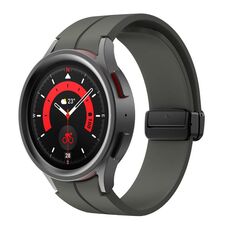 Per Samsung Galaxy Watch7 / 6 / 5 Kalebol Concave Folding Magnetic Buckle Silicone Strap (grigio siderale)
