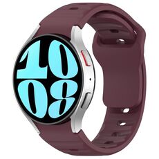 Per Samsung Galaxy Watch7 / 6 / 5 Kalebol Reverse Buckle Wave Pattern Silicone Strap (rosso vino)