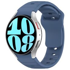 Per Samsung Galaxy Watch7 / 6 / 5 Kalebol Reverse Buckle Wave Pattern Silicone Strap (Blu scuro)