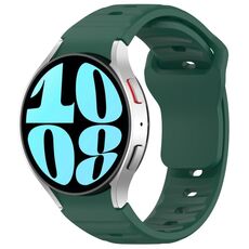 Per Samsung Galaxy Watch7 / 6 / 5 Kalebol Reverse Buckle Wave Pattern Silicone Strap (verde scuro)