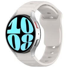 Per Samsung Galaxy Watch7 / 6 / 5 Kalebol Reverse Buckle Wave Pattern Silicone Strap (Starlight)