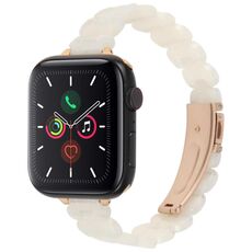 Per Apple Watch 42mm / 41mm / 40mm / 38mm Cinturino in resina ovale (beige bianco)