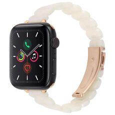 Per Apple Watch 42mm / 41mm / 40mm / 38mm Cinturino ovale in resina (bianco sfumato)
