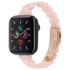 Per Apple Watch 42mm / 41mm / 40mm / 38mm Cinturino ovale in resina (polvere di perla)