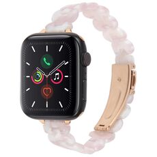 Per Apple Watch 42mm / 41mm / 40mm / 38mm Cinturino in resina ovale (fiore rosa)