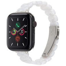 Per Apple Watch 42mm / 41mm / 40mm / 38mm Cinturino in resina ovale (bianco perla)